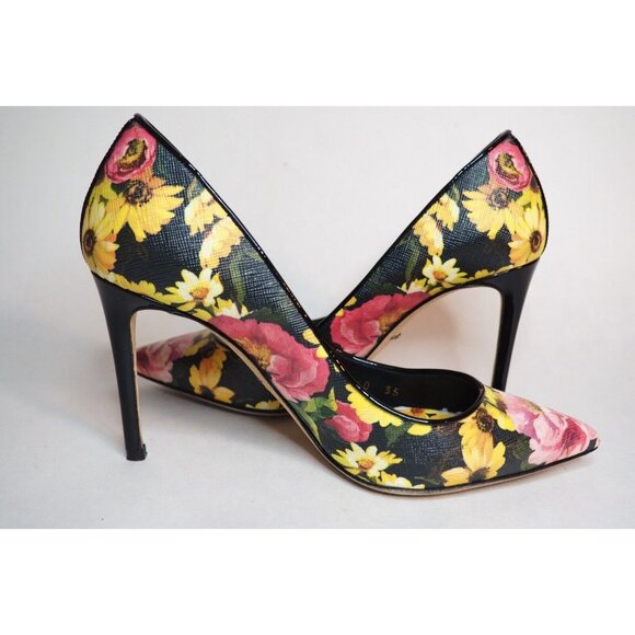 Dolce&Gabbana Multicolor Floral Leather Pointed Toe Stiletto Heels, Size 35 (EU) - Picture 12 of 14